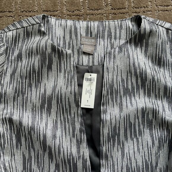 Chico's Light Gray Textured Blazer - Picture 4 of 11